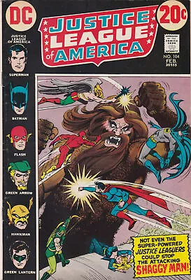 Buy Justice League Of America #104, The Attacking Shaggy Man, VF+ 1973 • 14.18£