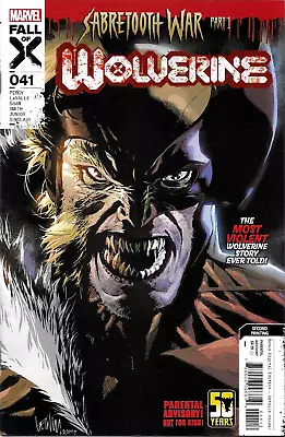 Buy Wolverine #41 (vol 7) Sabretooth War  2nd Printing Variant  Marvel  Apr 2024  Nm • 5.15£