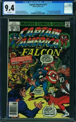 Buy Captain America 217 Cgc 9.4 Marvel 1978 White Pages 1st Marvel Man  C3 • 127.92£