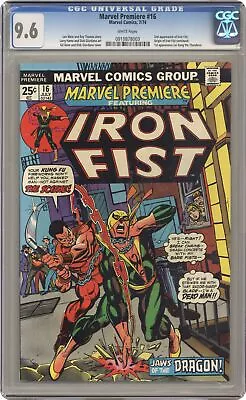 Buy Marvel Premiere #16 CGC 9.6 1974 0910878003 2nd App. And Origin Of Iron Fist • 237.26£