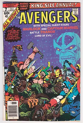 Buy Avengers Annual #7 Very Fine 8.0 Adam Warlock Thanos Captain Marvel 1977 • 35.62£