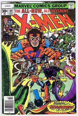 Buy Uncanny X-Men #107 Marvel 1977 1ST Full App STARJAMMERS ! • 79.16£