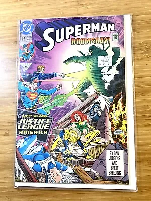 Buy Superman #74 NM (Dec 1992, DC Comics) DOOMSDAY!   Guests Justice League America • 3.19£