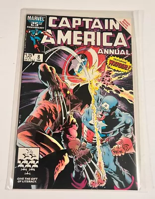 Buy Captain America Annual # 8 Wolverine Cover Marvel 1986 High Grade • 47.80£