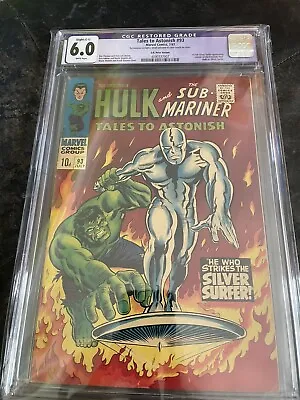 Buy Tales To Astonish 93 CGC 6.0 Restored - 1967 - Superb Silver Surfer Cover • 185.75£