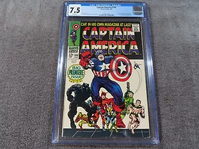 Buy 1968 MARVEL Comics CAPTAIN AMERICA #100 - 1st Silver Age Series Issue - CGC 7.5 • 592.96£