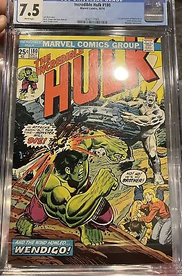 Buy Incredible Hulk # 180 CGC 7.5 White (Marvel 1974) 1st Appearance Wolverine Cameo • 1,000.76£