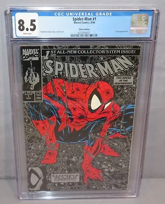 Buy SPIDER-MAN #1 (Silver Edition Variant) CGC 8.5 VF+ Marvel Comics 1990 • 31.86£
