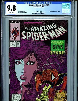 Buy Amazing Spider-man #309 CGC 9.8 NMMT 1988 Marvel 1st Styx And Stone Amricons K37 • 281.22£