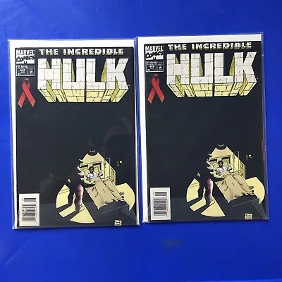 Buy (x2) Incredible Hulk #420 NEWSSTAND 1ST PRINT Aids Awareness MARVEL Comic 1994 • 6.32£