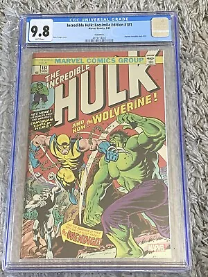 Buy Incredible Hulk 181 CGC 9.8 FOIL Facsimile 1st App. Of Wolverine Wendigo Reprint • 40.21£