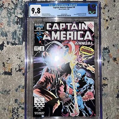 Buy CAPTAIN AMERICA ANNUAL #8 CGC 9.8 White Pgs Classic Mike Zeck Wolverine Cover • 374.43£