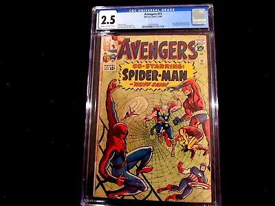 Buy Avengers #11 - CGC 2.5 -  Lee & Kirby  Spider-man & Kang! • 178.42£