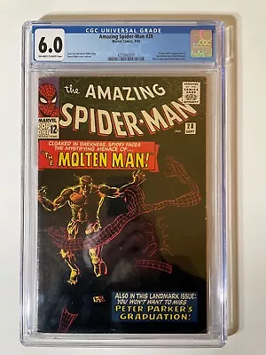 Buy Amazing Spider Man #28 Cgc 6.0 Ow/w Pages 1st Molten Man Ditko Cover • 359.78£