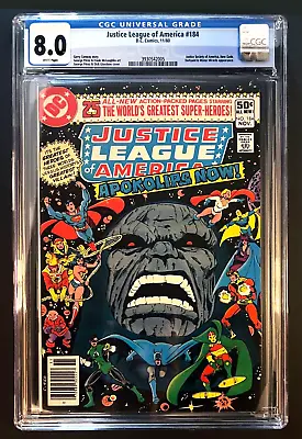 Buy JUSTICE LEAGUE OF AMERICA#184 CGC 8.0 White Pages Darkseid George Perez DC 1980 • 63.32£
