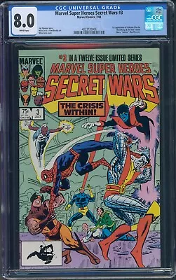 Buy Marvel Super Heroes Secret Wars #3 Marvel Comics 7/84 CGC 8.0 White Pages • 99.58£