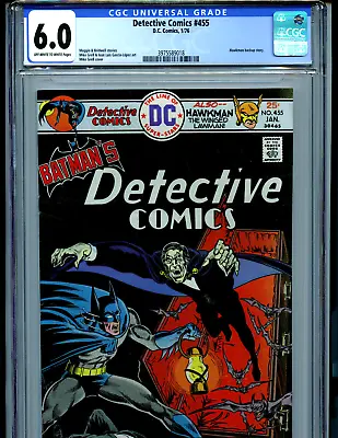 Buy Detective Comics # 455 CGC 6.0   Batman 1976 DC Comic Vampire Amricons K46 • 110.36£
