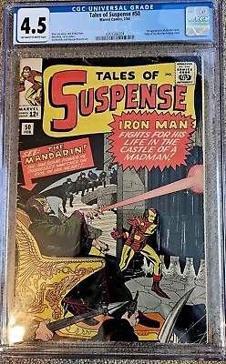 Buy TALES OF SUSPENSE #50 [1964] CGC 4.5 1ST MANDARIN! White Pages • 199.65£