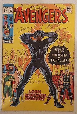 Buy Avengers #87 (1971) Black Panther Origin Wakanda Forever MCU Marvel FN • 42.73£