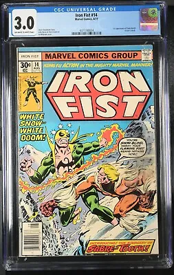 Buy 1977 Marvel Comics Iron Fist #14 Key 1st  Appearance Sabretooth CGC 3.0 • 170.80£