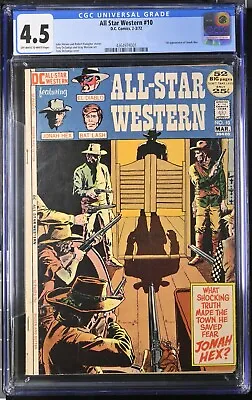 Buy All-Star Western 10 (CGC 4.5) 1st Appearance Of Jonah Hex 1972 DC Comics W102 • 199.80£