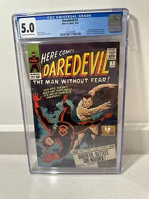 Buy Daredevil #7 1st Red Suit Costume! 4/65 CGC 5.0 Cream To Off-White Pages • 280£