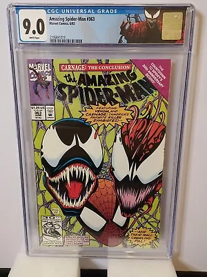 Buy Amazing Spider-Man 363 CGC 9.0 LTD ED CARNAGE LABEL '92 Bagley Emberlin Art 🔑  • 31.77£