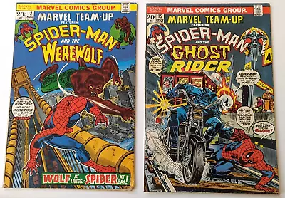 Buy MARVEL TEAM-UP 12 & 15 (1973) WEREWOLF & 1st SPIDER-MAN / GHOST RIDER Team-up • 24.06£