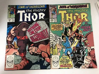 Buy Mighty Thor 411 412 (Marvel 1989) 1st New Warriors Set • 31.53£