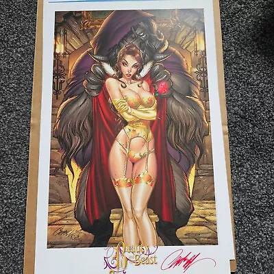Buy J SCOTT CAMPBELL Beauty And The Beast Fairytale Fantasies Signed 11  X 17   • 35£