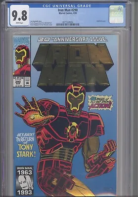 Buy Iron Man #290 CGC 9.8 1993 Marvel Comic Gold Foil Cover • 54.36£