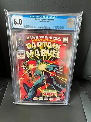 Buy Marvel Super-Heroes #13 CGC 6.0 1st App. Carol Danvers Captain Marvel Comic 1968 • 142.31£