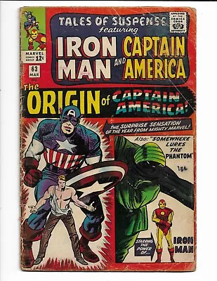 Buy Tales Of Suspense 63 - G/vg 3.0 - 1st Silver Age Origin Captain America (1965) • 55.32£