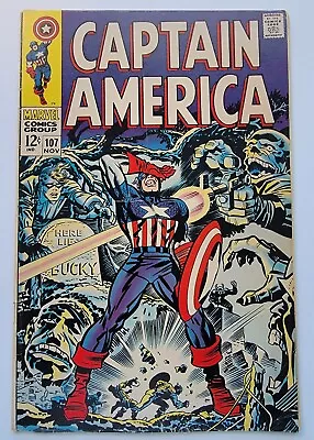 Buy Captain America #107 FN/VF 1st App Dr Faustas, Red Skull-HITLER Cover 1969 Kirby • 47.17£