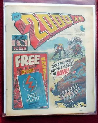 Buy 2000AD Prog 3 2nd Judge Dredd Appearance + Comic Book Bag And Board 12 3 1977 UK • 330£