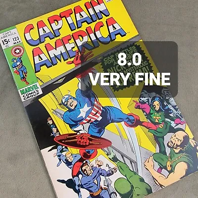 Buy #123 CAPTAIN AMERICA Marvel Comics 1970 1st App Of Suprema Gene Colan Key Issue • 23.19£