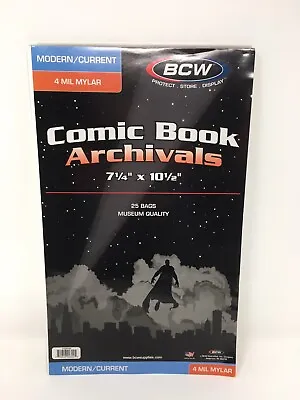 Buy Pack Of 19 BCW Current Comic Book Mylar Bags 4 Mil 7.25x10.5 Archival Safe • 27.55£