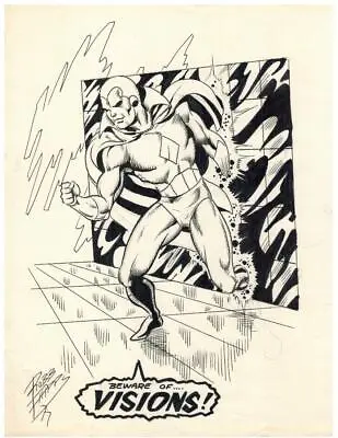 Buy 1977? The Vision Original Art Drawing Pinup Page Wandavision Wanda Marvel Comics • 200.87£