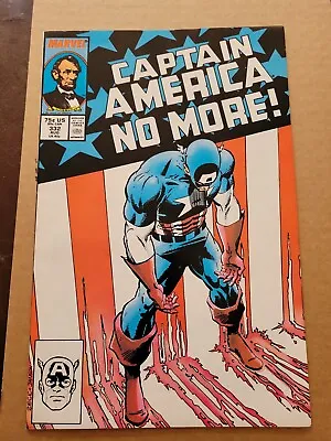 Buy Captain America #332 VF/NM Iconic Mike Zeck Cvr Steve Resigns As Cap Marvel 1987 • 15.83£