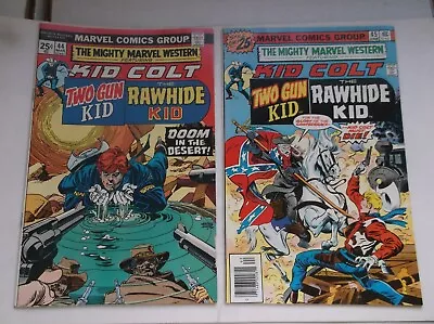 Buy Mighty Marvel Western #44 & 45, Kid Colt/two-gun & Rawhide Kid, Htf, 1976, Vf+!! • 59.96£