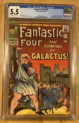 Buy Fantastic Four 48 1966 CGC 5.5 OW/W Pages 1st App Of Galactus And Silver Surfer • 1,239.26£