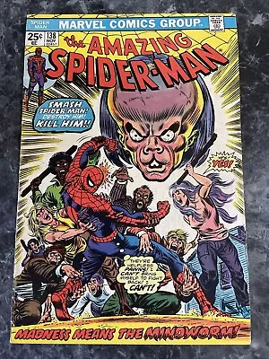 Buy Amazing Spider-Man #138 - Key 1st Appearance Of MindWorm - VF - Marvel (1974) • 19.78£