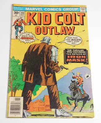 Buy KID COLT OUTLAW #212 JACK KIRBY COVER Stan Lee 1976 Man In The Iron Mask Western • 4£