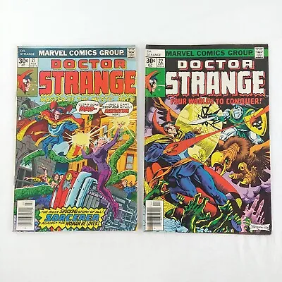 Buy Doctor Strange Master Of The Mystic Arts #21 22 Lot (1977 Marvel Comics) • 10.32£