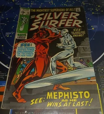 Buy Silver Surfer #16 Mephisto Cover Cents Issue Price Marvel Comics 1970 • 30£