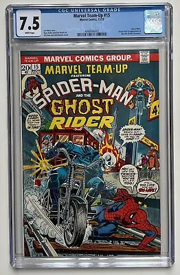 Buy Marvel Team-Up 15 CGC 7.5 White Pages Spider-Man Ghost Rider 1973 First Orb • 128.51£