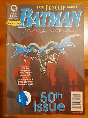 Buy Batman Magazine #50 1991 FINE+ 6.5 With Penguin Badge, Fleetway Editions • 19.99£