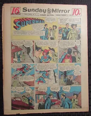 Buy 1948 Feb 1 Sunday Mirror Comic Section VG+ 4.5 Superman / Joe Palooka 16pgs • 15.18£