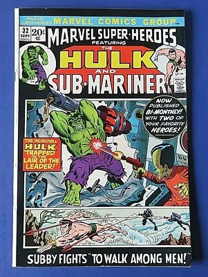 Buy MARVEL SUPER-HEROES #32 Hulk & Sub-Mariner COMIC BOOK 1972 ~ VF • 7.93£