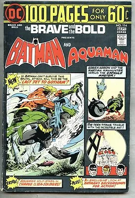 Buy Brave And The Bold #114-1974 Vg/fn Aquaman Batman 100 Page Giant • 15.03£